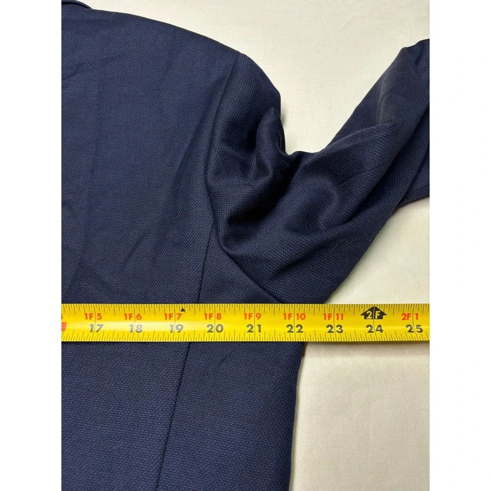 Jos A Bank Traveler Slim Fit Blazer Navy Blue Wool Blend Sport Coat Mens 42 Long